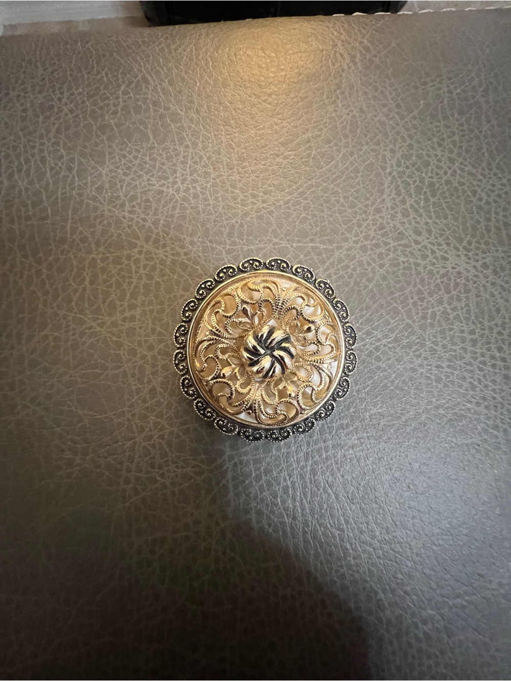 Ornate women’s Two-Tone Scarf Clip or Lapel Clip—great condition from W. Germany